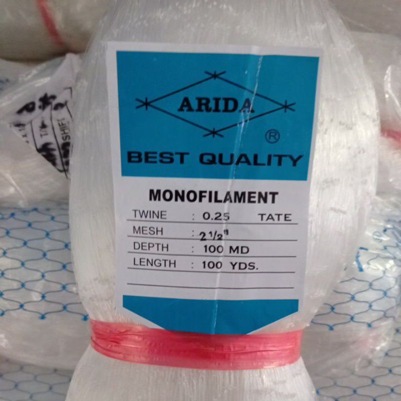 Jaring Ikan Arida 0.25 2½ inchi 100md/100yds Tate Jaring Pukat Arida Jaring Ikan Murah Pukat Jaring 