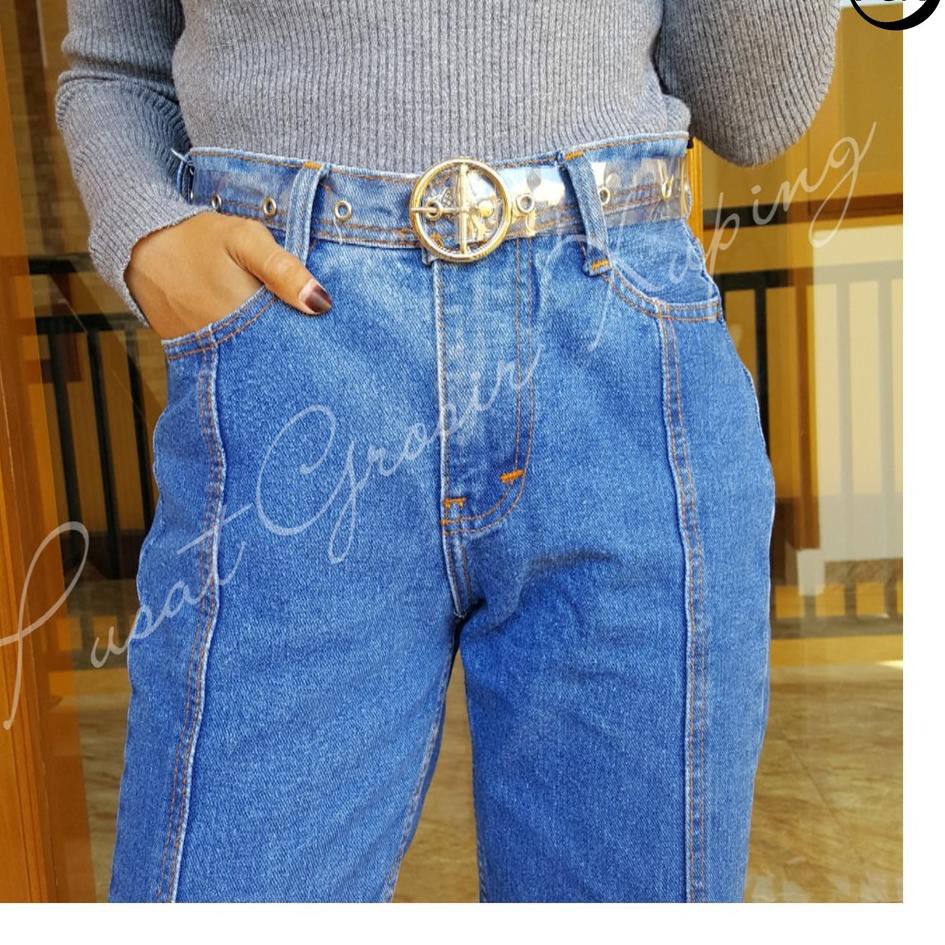 Best Product QWR PGX Ring Belt Transparan Ikat Pinggang Korea Bening Sabuk Gesper Wanita - IP053 47