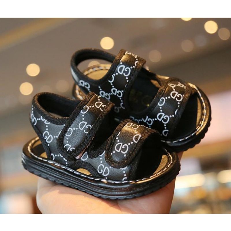 Sepatu Sandal Anak Bayi Bunyi Cit Cit Sendal Balita Baby Monogram Style Walker Sandals Toddler 1 2 3 Tahun