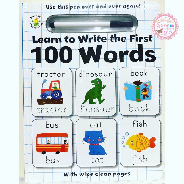 Buku Anak Import BBW Wipe Clean 100 Words Kids Activity Book