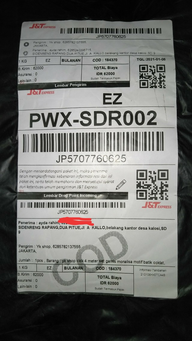 Yk Shop Clok 4 Meter Set Gamis Monalisa Motif Batik Coklat