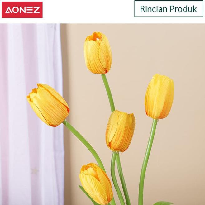 szgl aonez bunga bongsai tulip dengan pot bunga plastik - merah muda 8f14