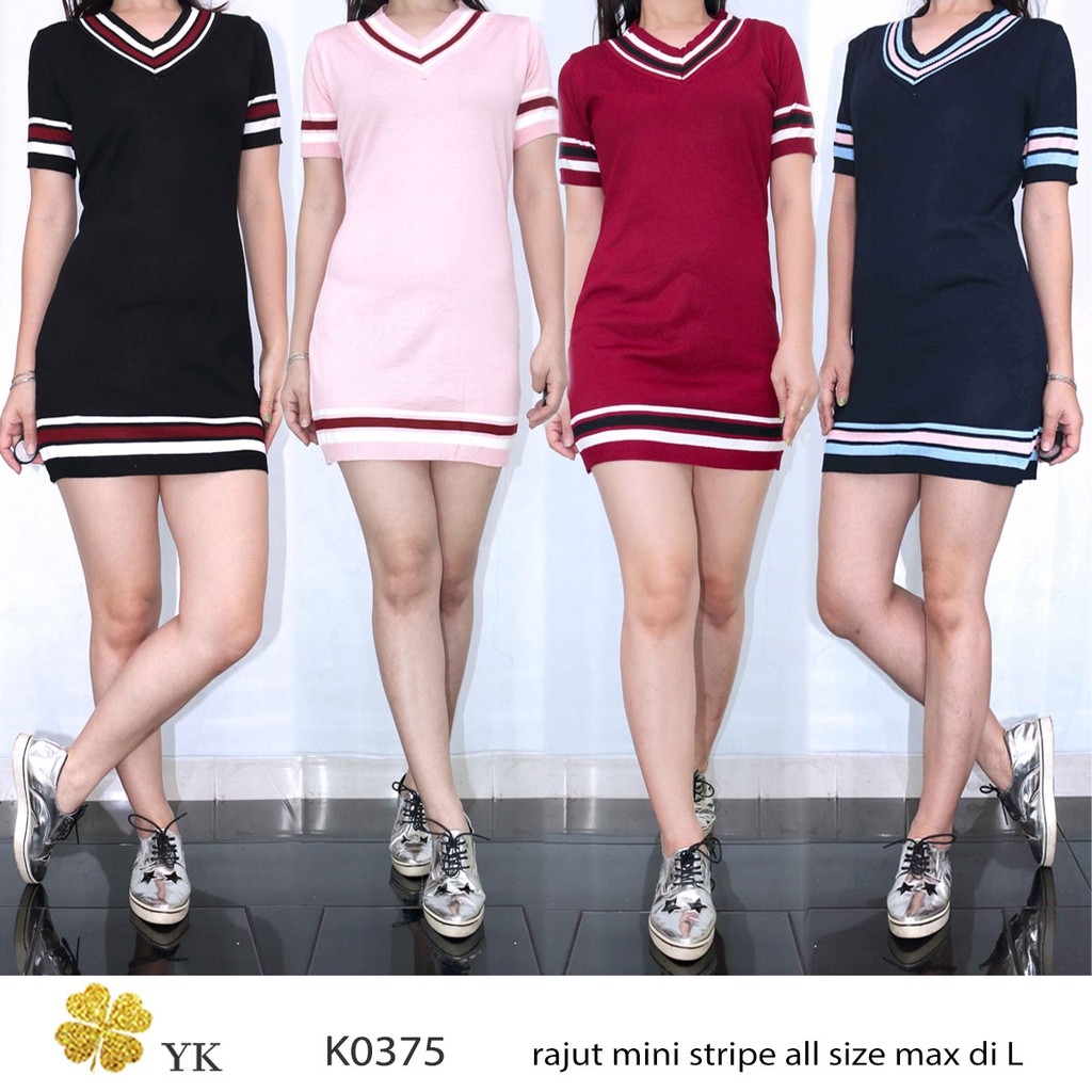 YKdress 0375 casual rajut Vneck list