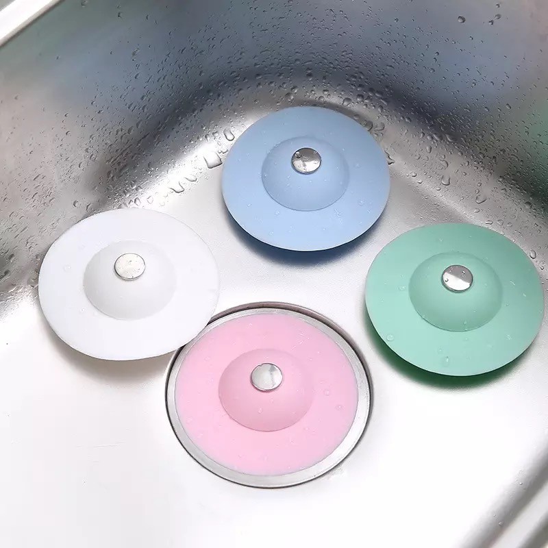 Saringan Wastafel Silikon Penutup Lubang Saluran Air Kamar Mandi Dapur Bulat Sink Bathtub Silicone