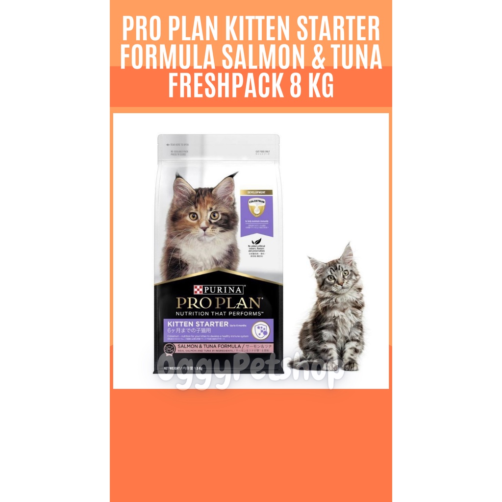 [GRAB GOSEND Only] PROPLAN Kitten Starter Salmon &amp; Tuna Formula Makanan Kucing Freshpack 8 Kg