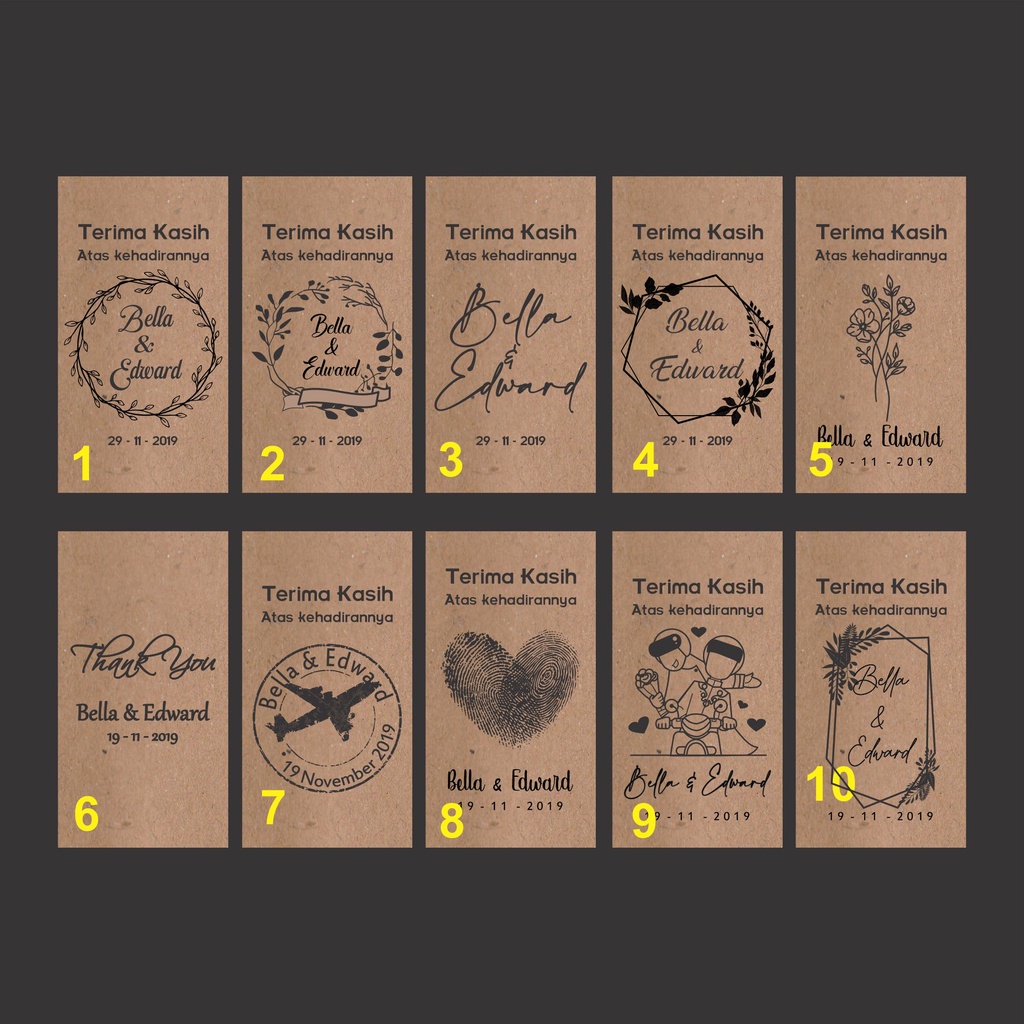 

undangan pernikahan kartu ucapan terimakasih / hang tag / kartu Penukaran souvenir