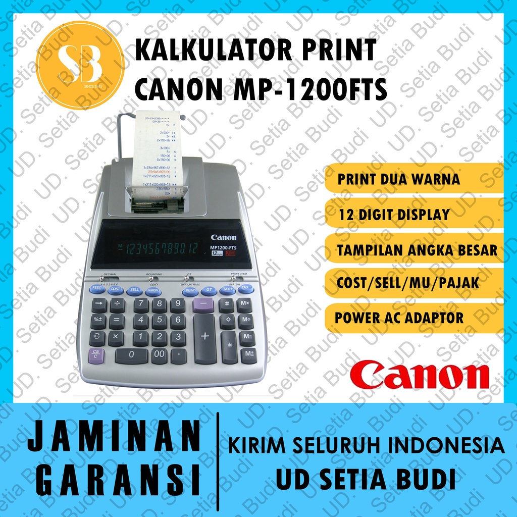 Kalkulator Printing CANON MP-1200FTS Asli dan Bergaransi