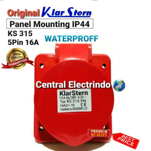 Panel Mounting KlarStern 5Pin 16A (KS 315).