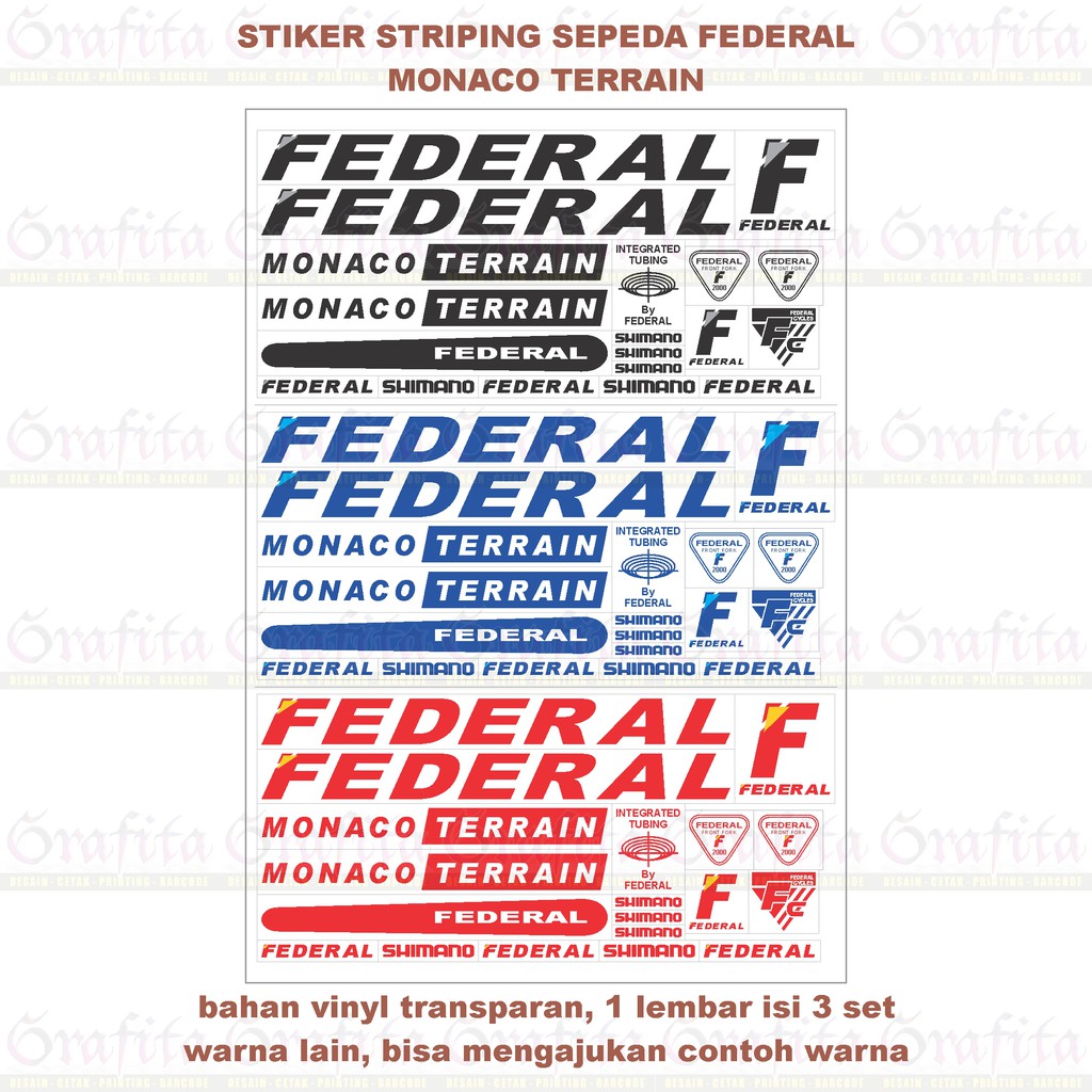 (1lbr = 3set) Stiker Striping Federal Monaco Terrain