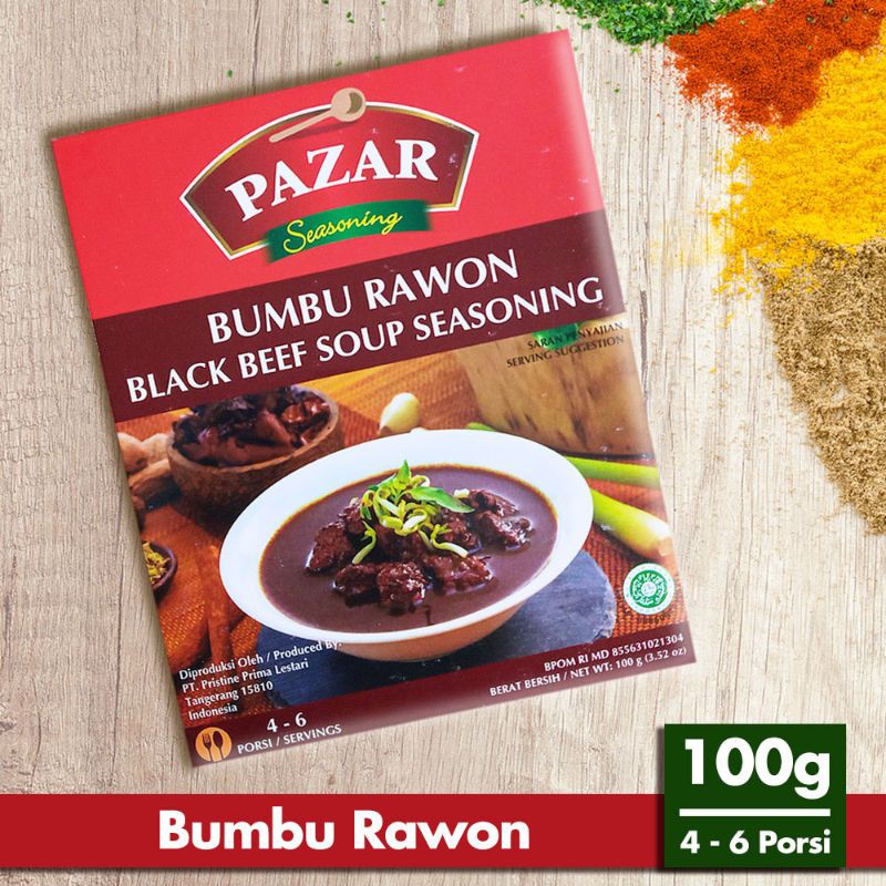 

[tokosafeea] PAZAR BUMBU RAWON - Bumbu Masak Instan Box 100 g