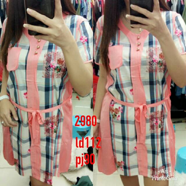 As2080 daster kotak Katun adem fit xl