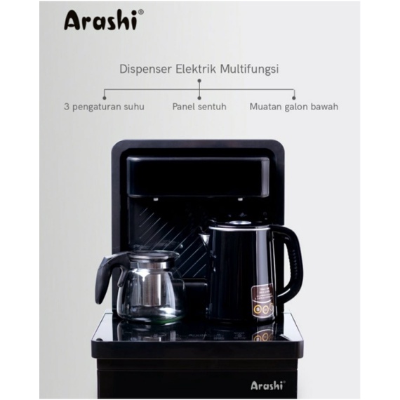 Arashi Dispenser Multifungsi Galon Bawah + Remote AMD-01B - Water Dispenser Multifunction Normal Warm Hot AMD 01B