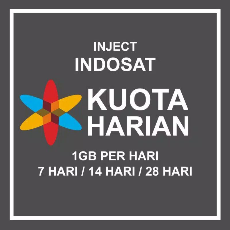 Inject Paket Data INDOSAT KUOTA FREEDOM HARIAN 1GB Per Hari 7 Hari / 14 Hari / 28 Hari Nasional