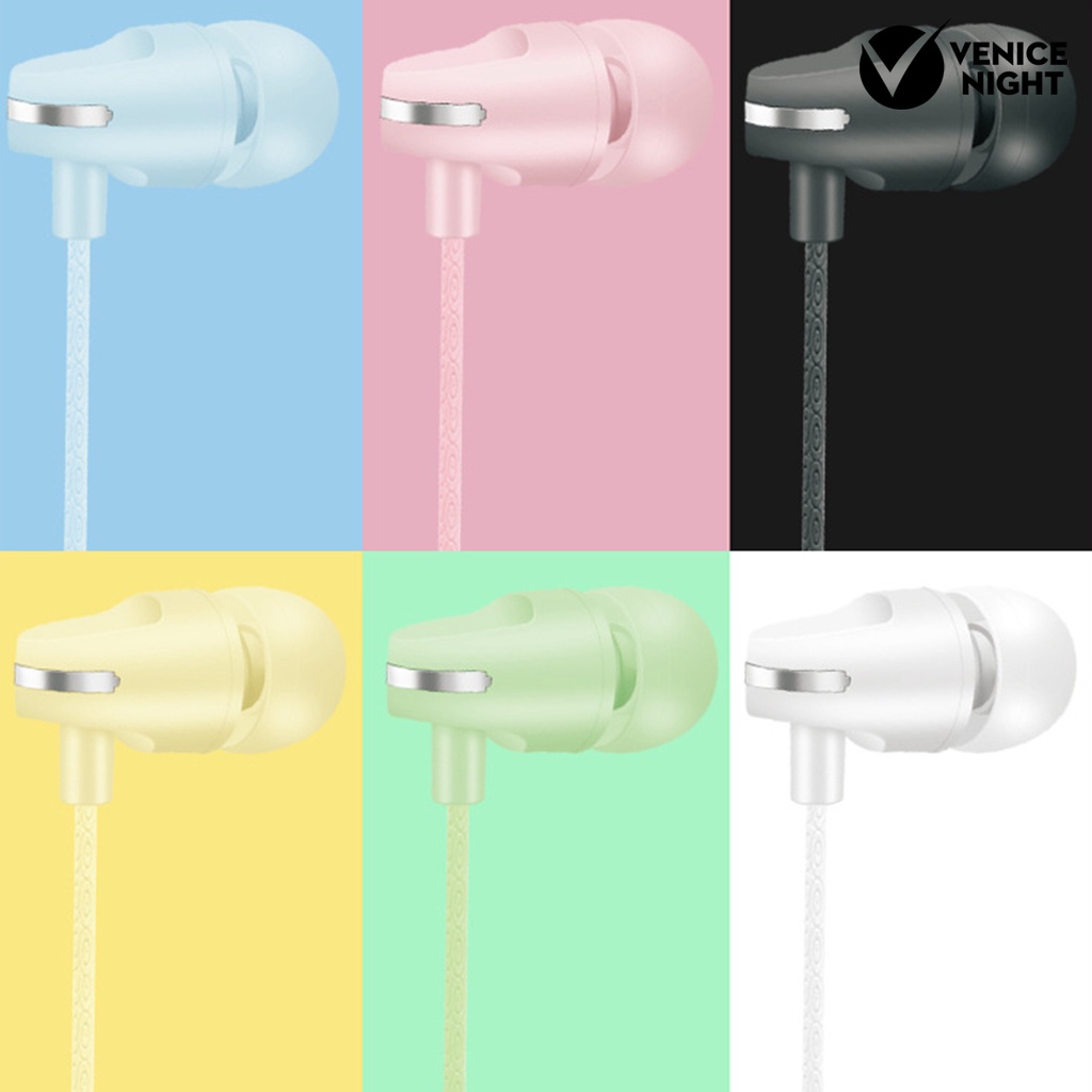 (VNEP) (Berkabel) Headset Earphone Earbuds In-Ear Heavy Bass Surround Noise Reduction Dengan Mic Untuk Travel