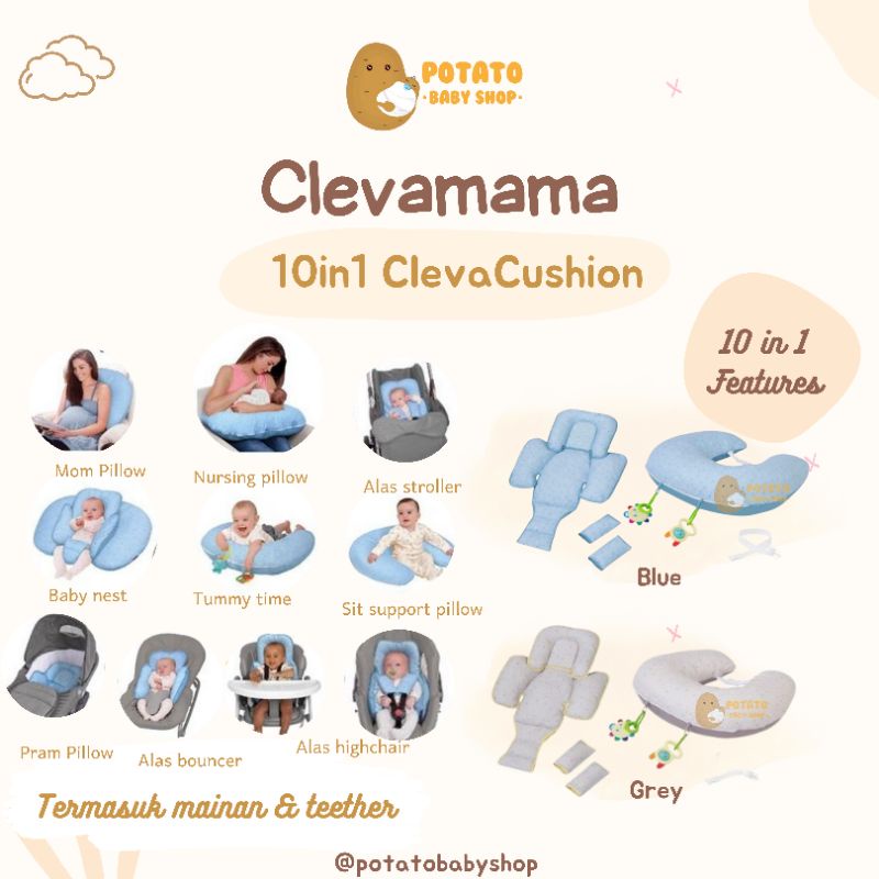 Clevamama ClevaCushion 10in1 / nursing pillow / alas stroller