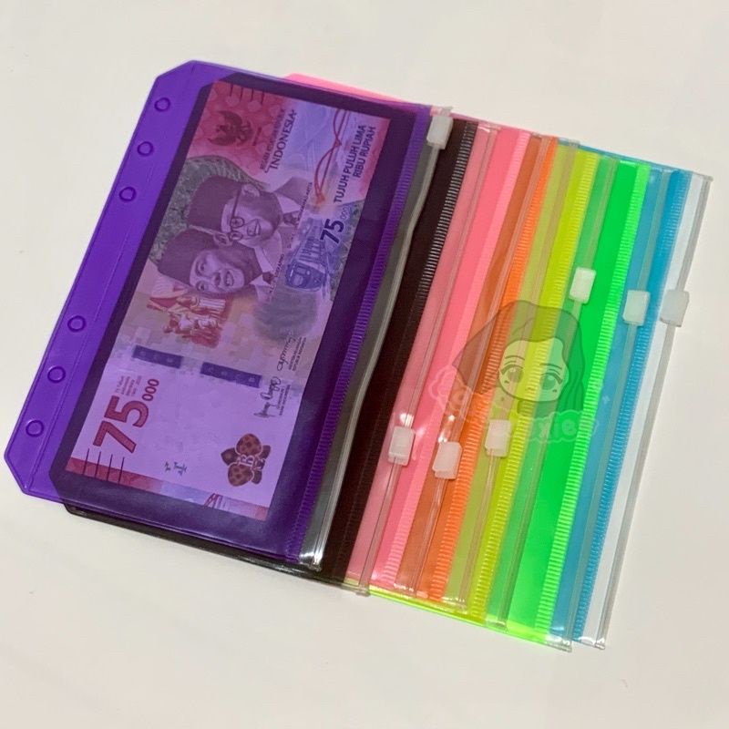 

Ziplock Binder A6 / A5 transparan & Warna/Gliter | Per 1 Pcs (ECER)