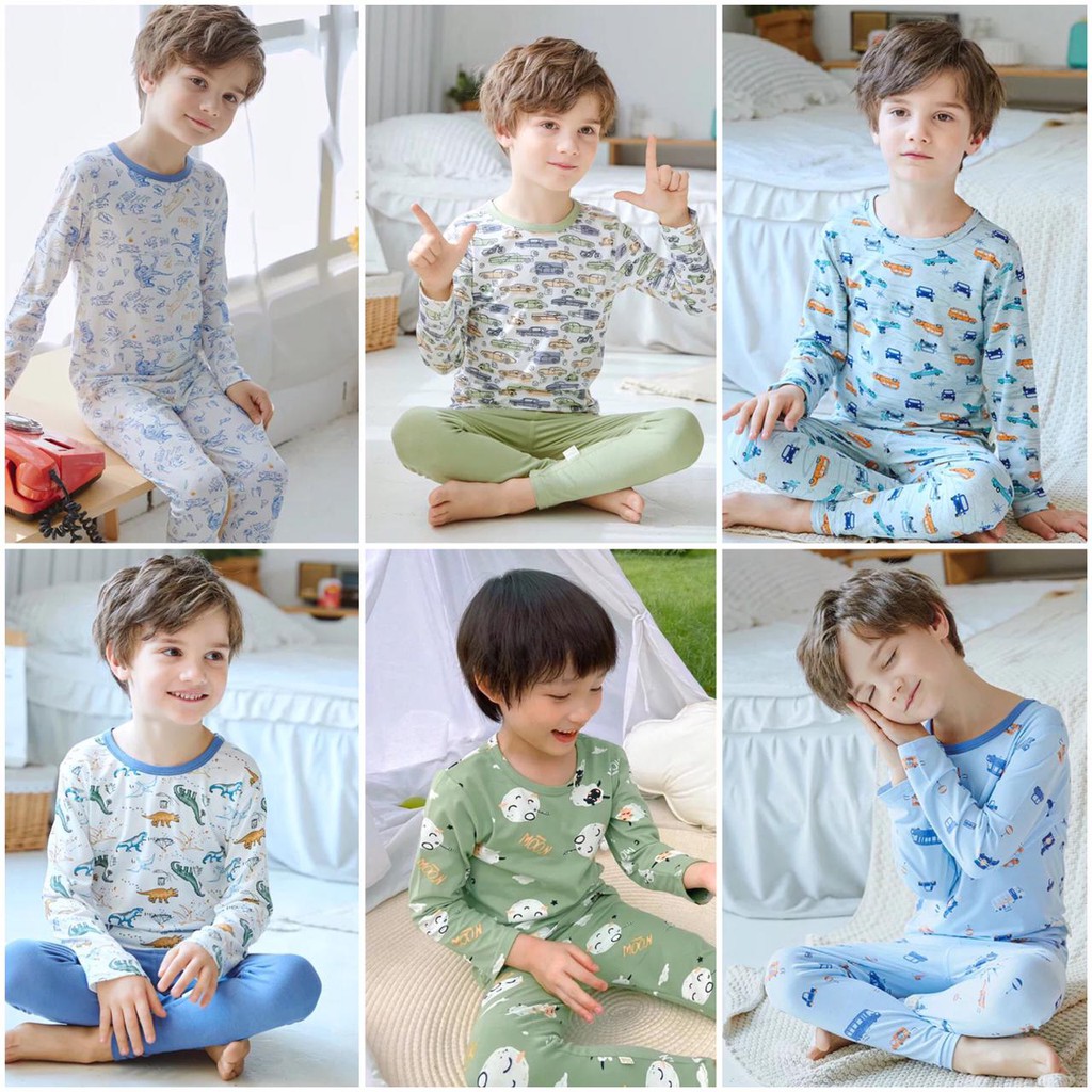 BAJU TIDUR ANAK PIYAMA ANAK LUCU SETELAN KOREAN STYLE PREMIUM LEMBUT LAKI-LAKI 2 KJ