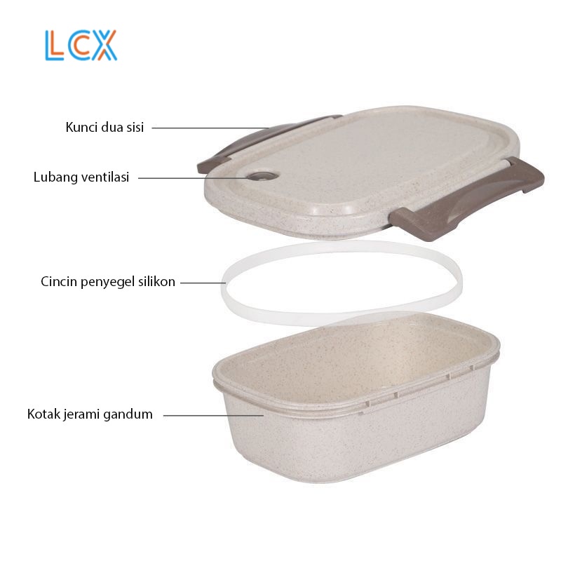 LCX 3 Pcs Set Lunch Box Set Kotak Bekal Makan / Mangkuk sup Portable / BPA Free VS-68