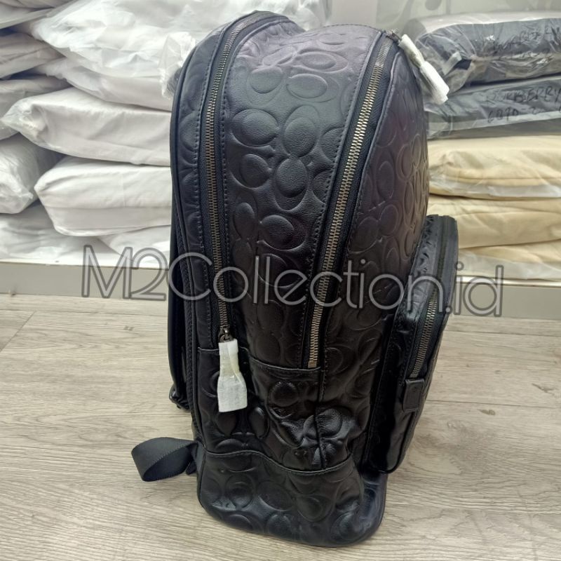 Coach West Backpack with Logo Embos Backpack Kulit Asli Super Mirror Quality