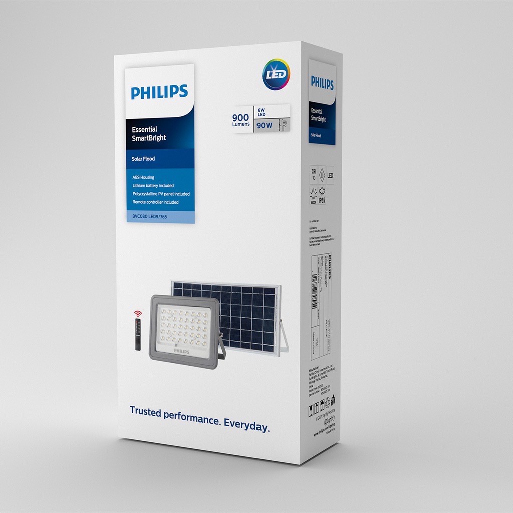 Philips BVC080 Led9 Lampu Sorot Solar Panel 900lm