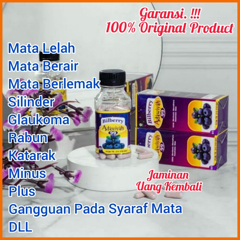 Obat Mata Minus - Obat Mata Plus - Obat Mata Kapsul Bilberry Adawiyah - Obat Mata Katarak - Obat Mat