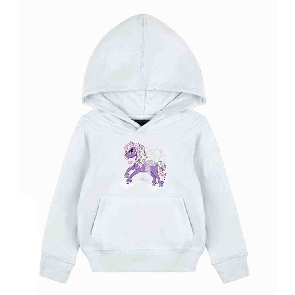 Hoodie Anak Purple Unicorn Sweater Pakaian Fleece  M - XL