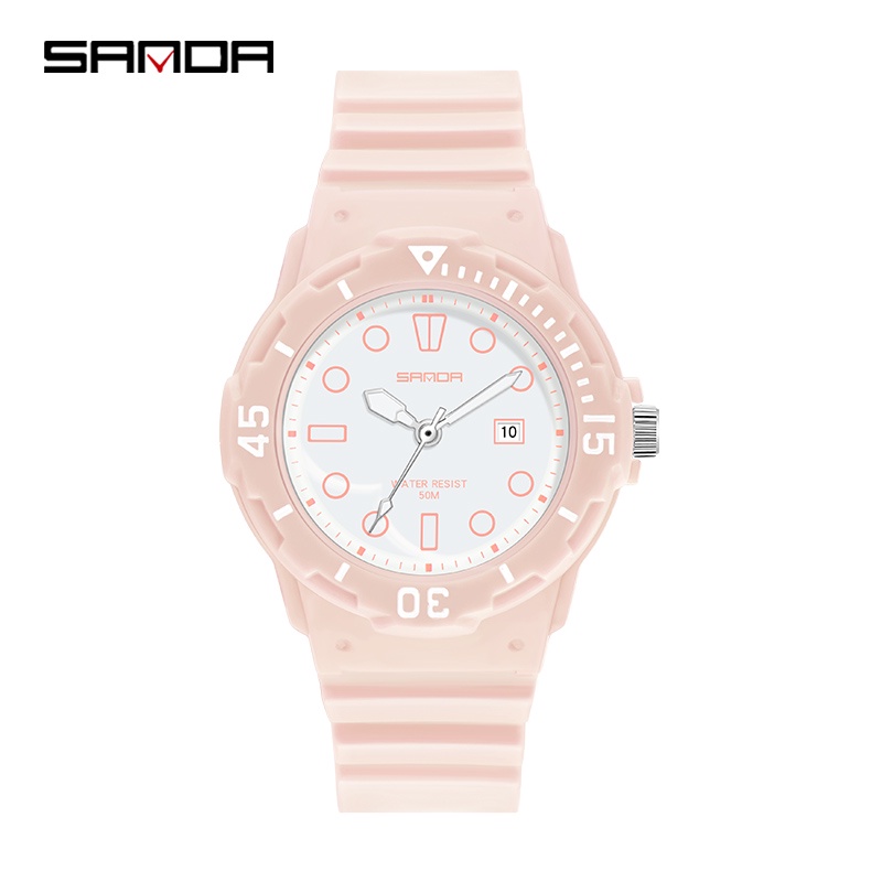 SANDA 6039 Jam Tangan Wanita Analog Tali Rubber Luminous Anti Air WATCHKITE WKOS