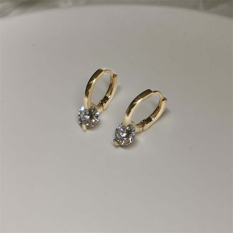 Anting Tusuk Sterling Silver 925 Desain Hati Hias Zircon Gaya Simple Untuk Wanita