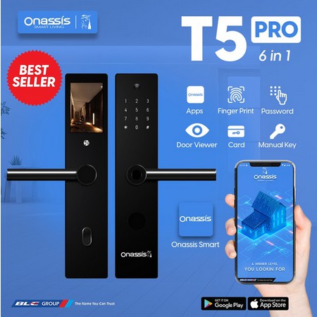 Onassis smart lock t5 pro dengan camera viewer-kunci digital onassis t5 pro