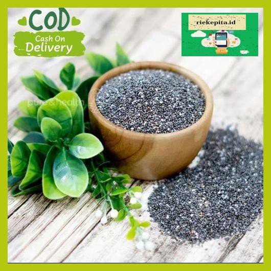 

5Yer67R- Biji Chia Seed 1 Kg Organik Black Chiaseed Original Natural Super Food T7Rty67-