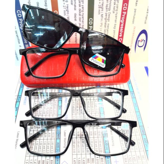Kacamata minus free clip on polarized kacamata pria lesa minus lensa polarized lensa radiasikomputer
