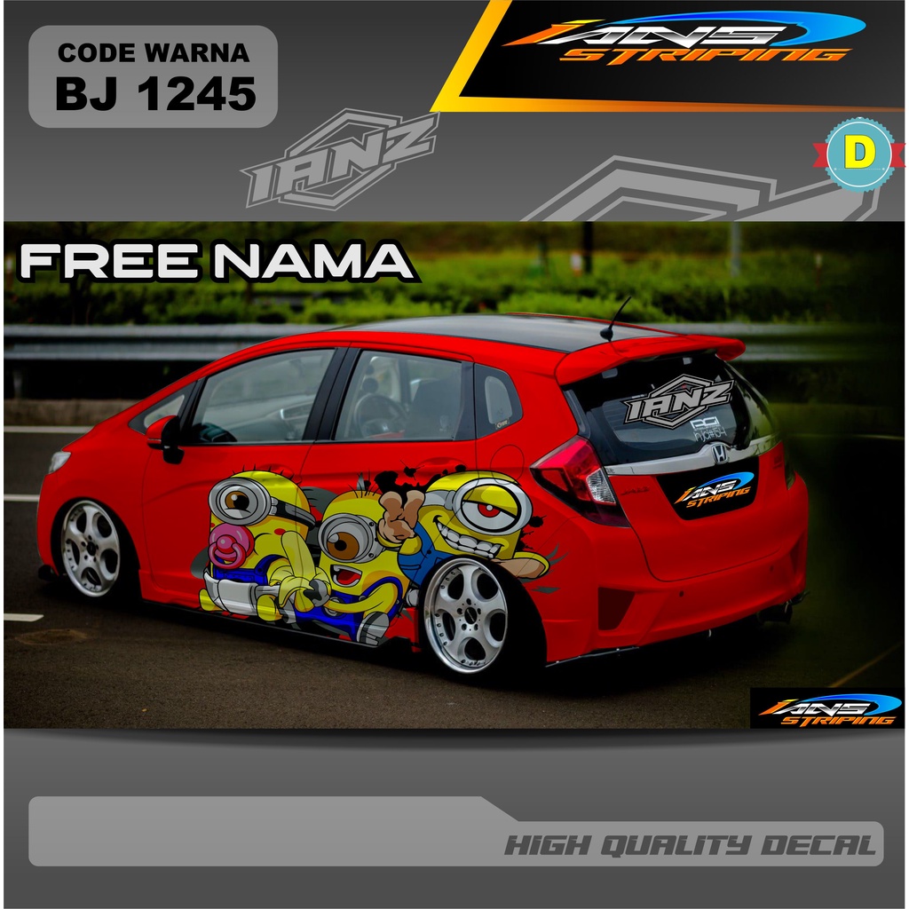 DECAL STIKER MOBIL HONDA JAZZ / VARIASI STIKER AGYA AYLA MOBIL BRIO / STIKER DECAL TERMURAH