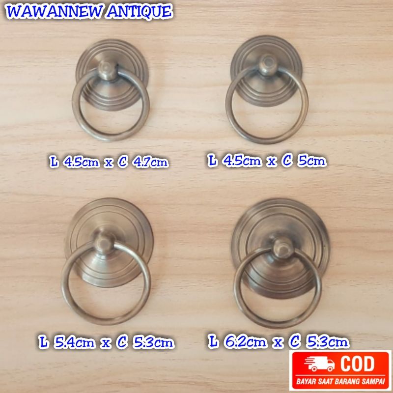 Handle / Tarikan Laci Gagang Lemari Pintu Rumah Kuningan Antik Kitchen Set 6.2cm