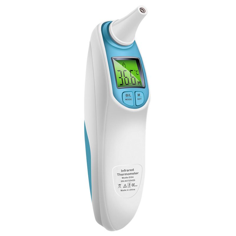 Digital Infrared Ear Thermometer Blacklit LCD - Blue