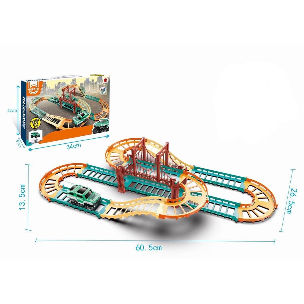 Mainan Anak URBAN RAIL Track Lintasan Mobil Balap Educational Diy Set