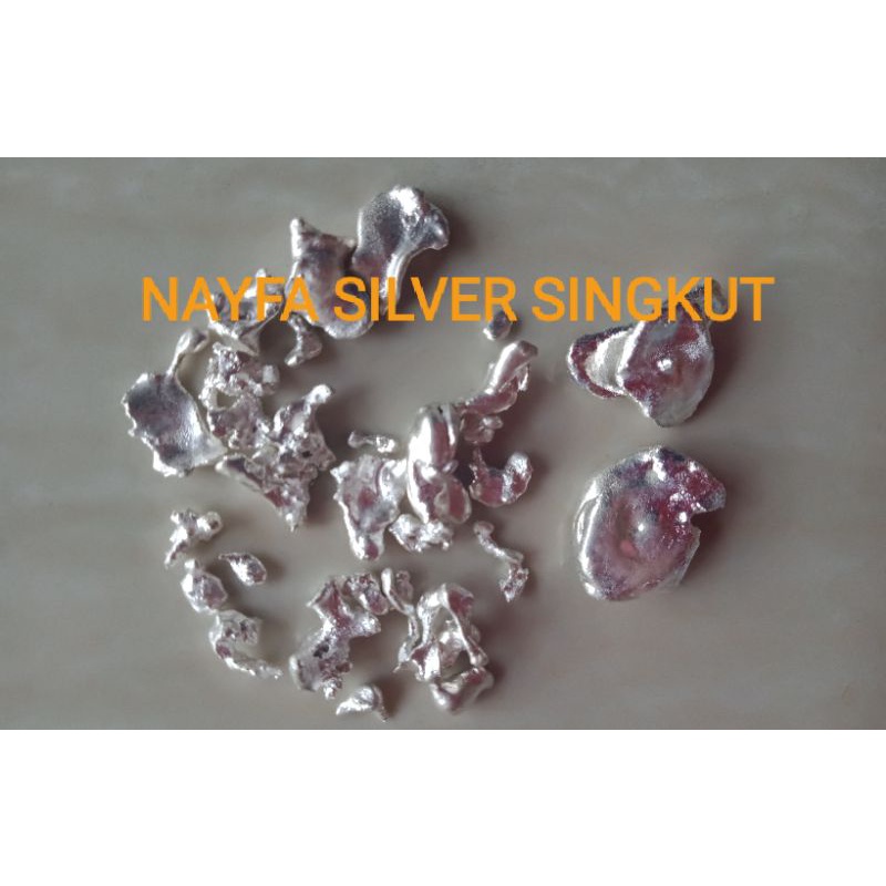 Logam Bahan Butiran Perak Murni / Perak Jagung / Perak Mentah Kadar 99,99% Harga 1 gram