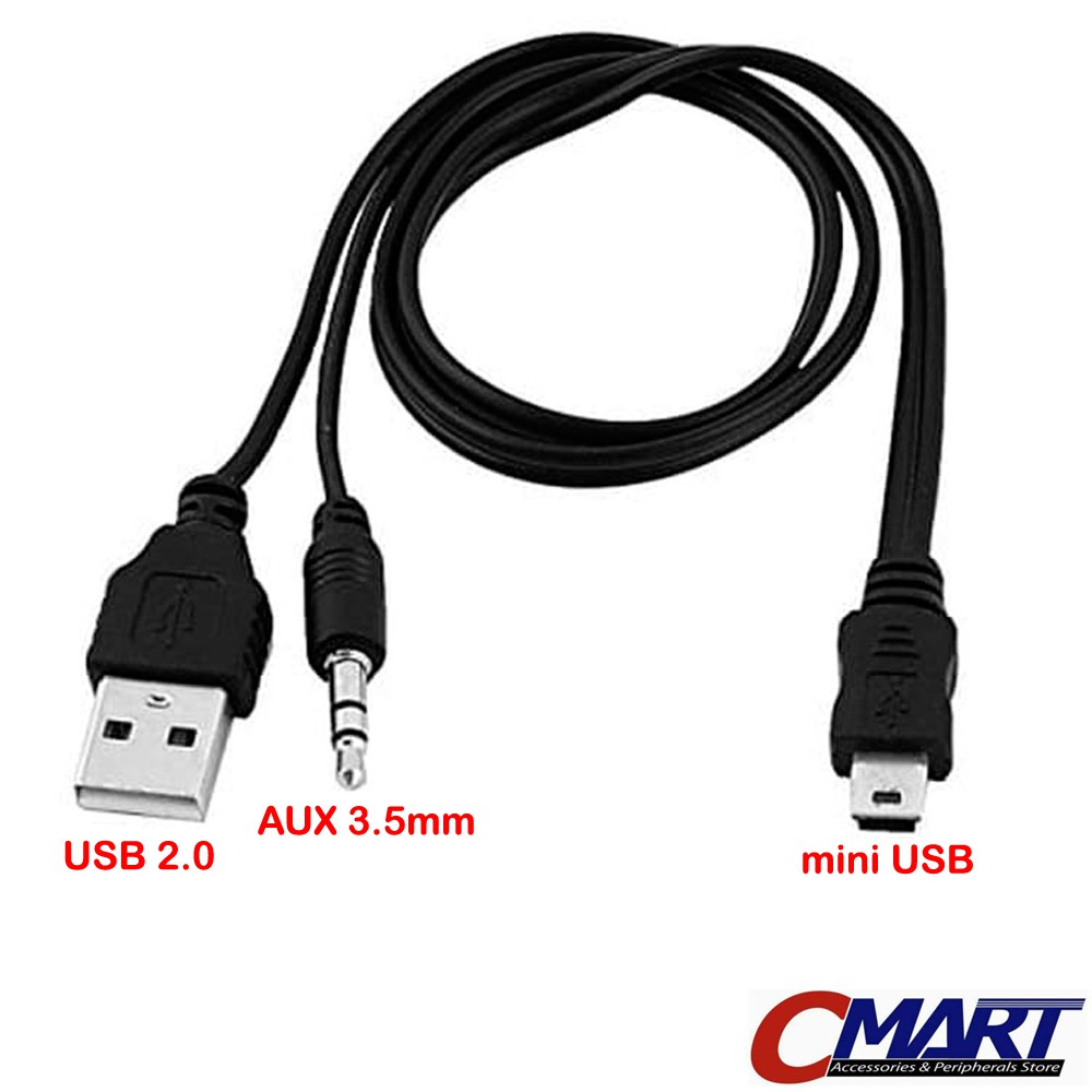 Jual Kabel mini USB to AUX Audio Speaker 3.5 mm & USB CBLUBNMUBAM35M
