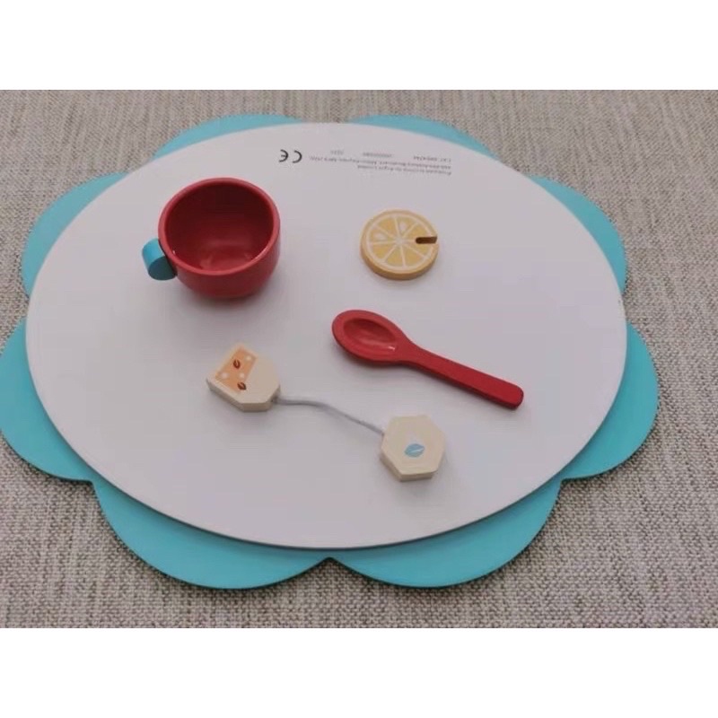 blue wooden afternoon tea set pretend plays