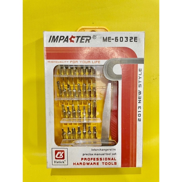 1 SET OBENG HANDPHONE / obeng hp impacter ME-6023E + pinset profesional hardware tools