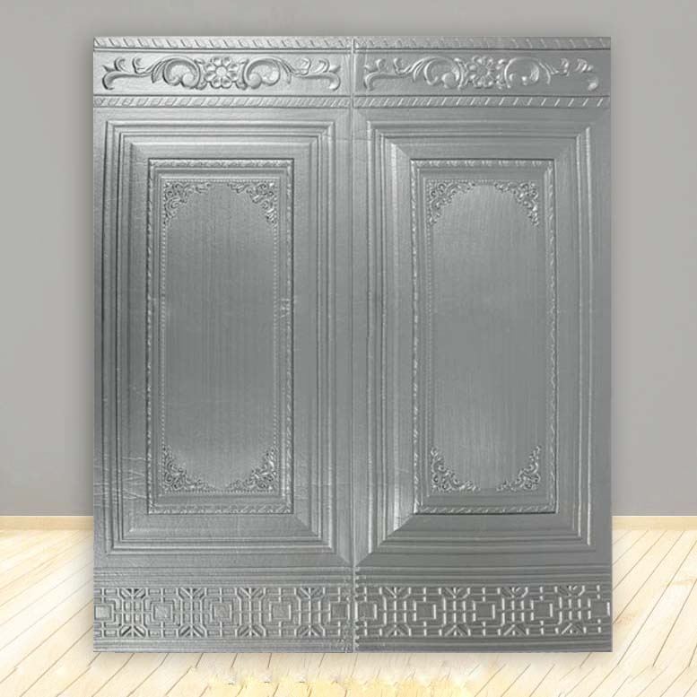 PROMO!! BUY 25 FREE 1 !! || WALLPAPER FOAM PANEL 3D STICKER 70CMX90CM / WALLPAPER FOAM DINDING-PNEL JATI SILVER 5MM