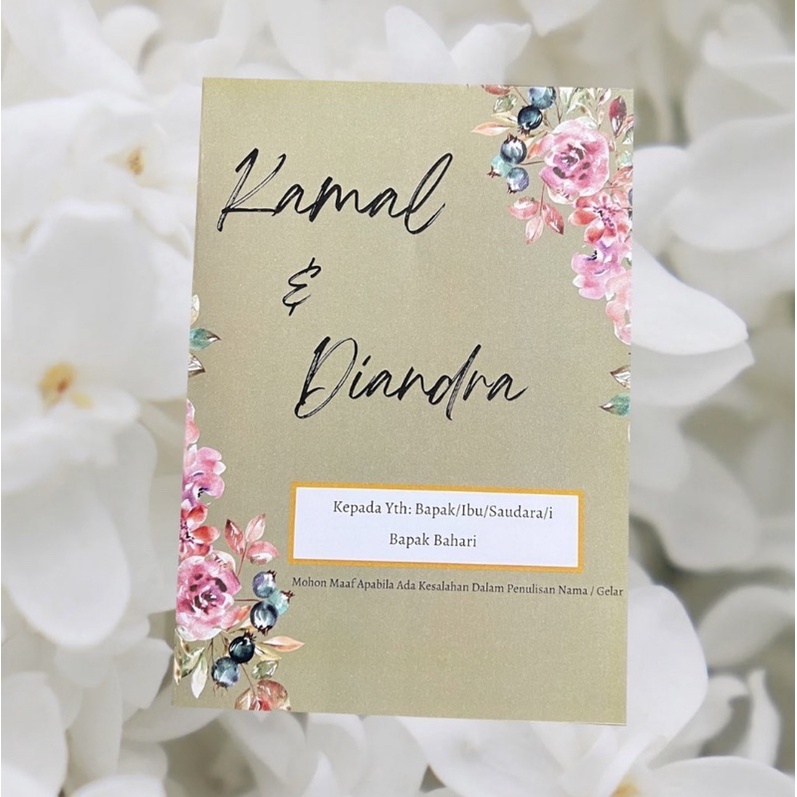 Blanko Undangan Pernikahan Cantik Cetak Tulisan + Denah