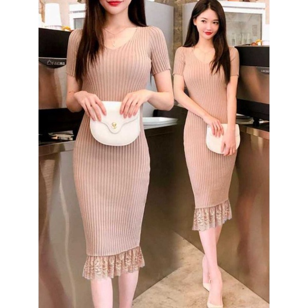ciayo~BG- Dress Duyung Rajut Cream Bahan rajut halus goodquality import /DRESS WANITA