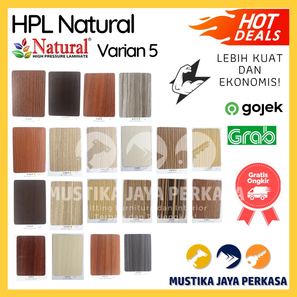 Natural HPL Natural Warna Solid  Colour Bukan HPL Taco HPL Woodgrain Emboss Putih Murah Varian 5