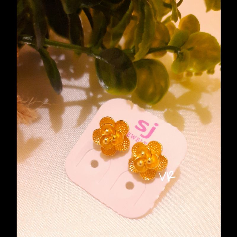 ANTING TITANIUM WANITA ANTING BUNGA WANITA ANTING LAPIS EMAS ANTING EMAS ANTING XUPING MURAH