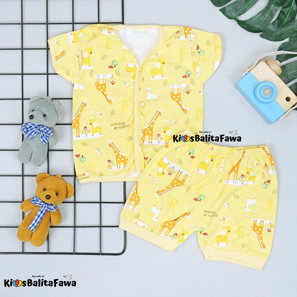 1 Set Setelan Standar SNI Baby New Born / Lengan Pendek Celana Baju Bayi Kaos Import Kancing Adem