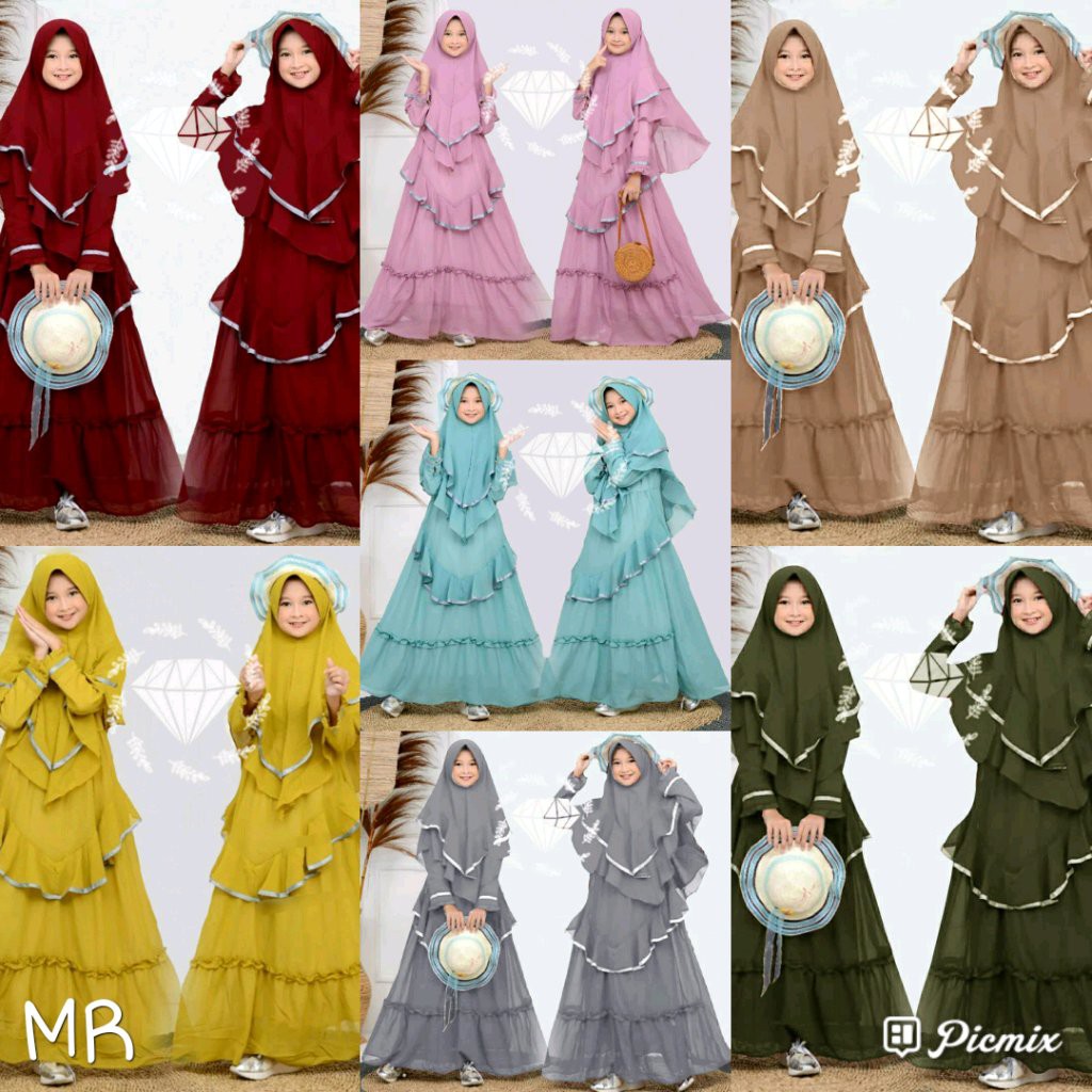 ✔COD✔ SYARI KID DUVENCY FREE BERGO CANTIK / DRESS MUSLIM ANAK PEREMPUAN / GAMIS ANAK PEREMPUAN