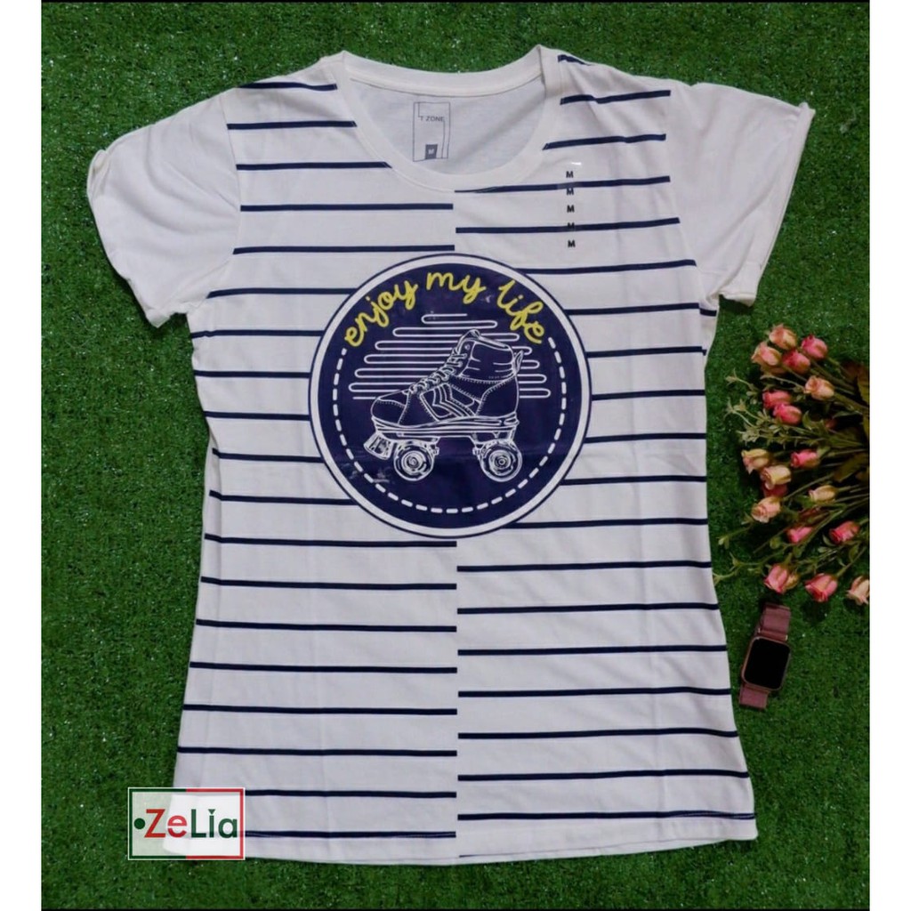 T-SHIRT/KAOS/BAJU WANITA BRAND MATAHARI ORIGINAL TZONE MURAH PENDEK SIZE M