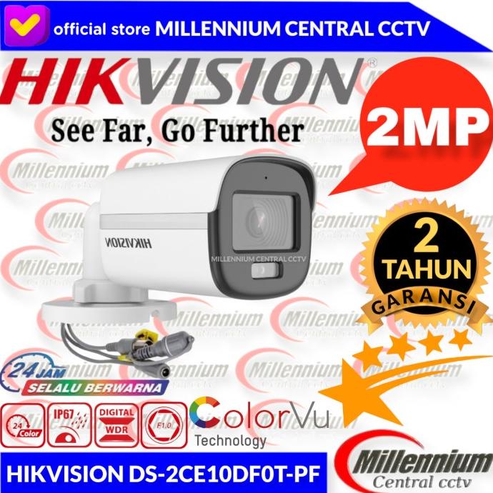 HIKVISION DS-2CE10DF0T-PF 2MP ColorVu Fixed Bullet Camera
