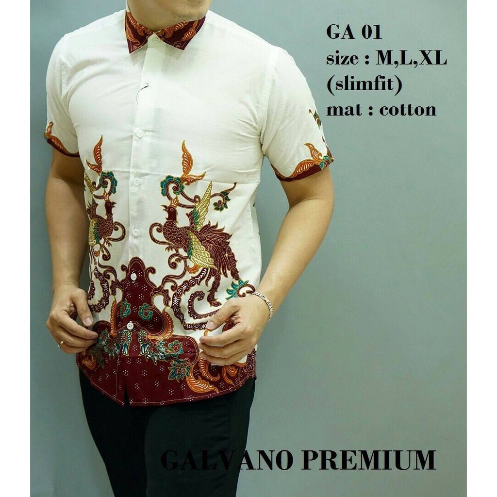 BAJU KEMEJA BATIK PRIA SLIM FIT MODERN PREMIUM MEWAH GA01