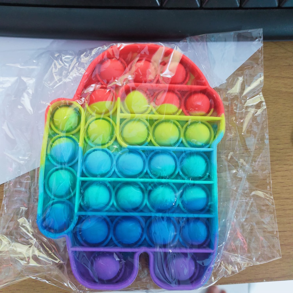 pop it rainbow amonngus - push bubble fidget toys rainbow apple- unicorn - dinosaurus-mickey-awan-AMONGAS RAINBOW